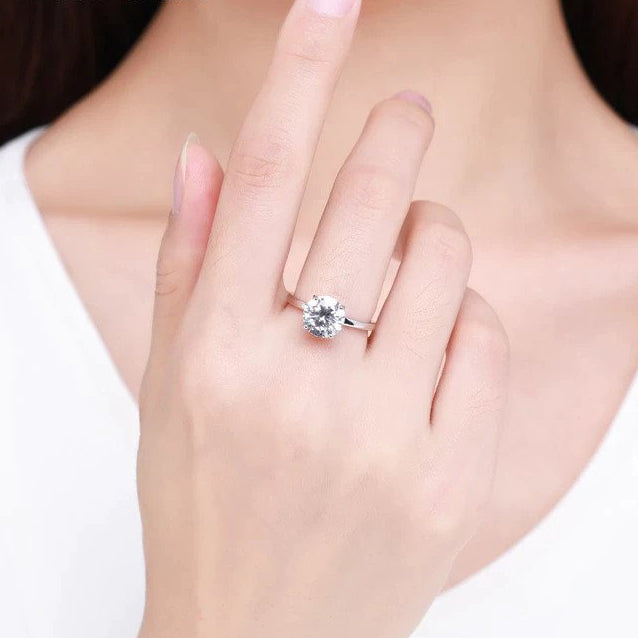 Anello "Solitario" Brillante Argento 925