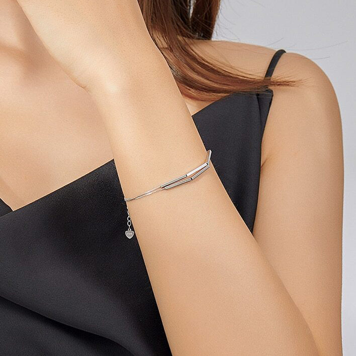 Bracciale "Double Minimal" Regolabile Argento 925