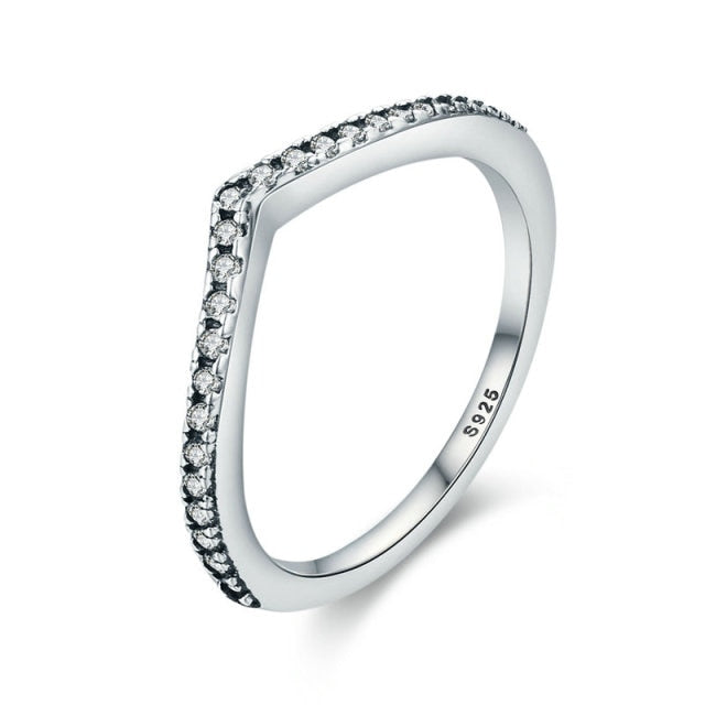 Anello "Goccia" Pavè White Argento 925