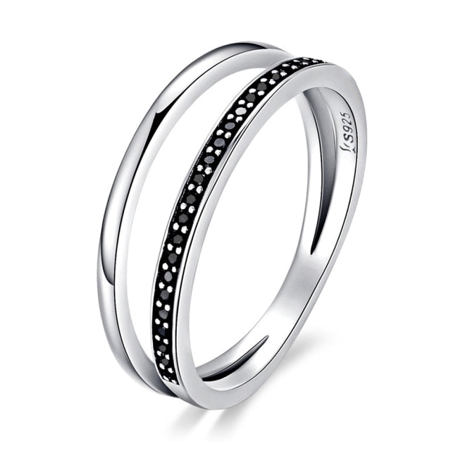 Anello "Double" Black Argento 925