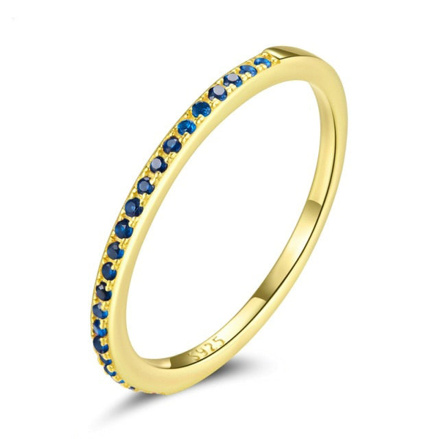 Anello "Semi Riviere" Blue & Gold Argento 925