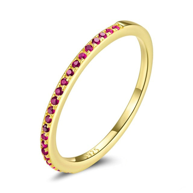 Anello "Semi Riviere" Red & Gold Argento 925