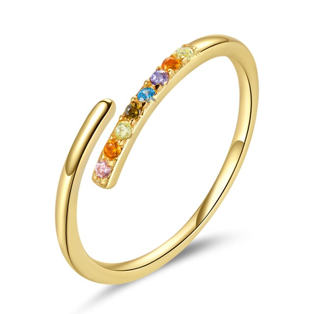 Anello "Minimal" Gold Regolabile Argento 925