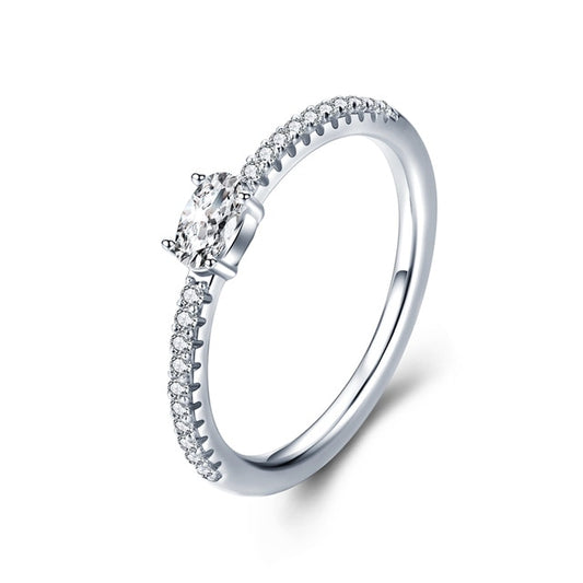 Anello "Oval" Pavé Argento 925