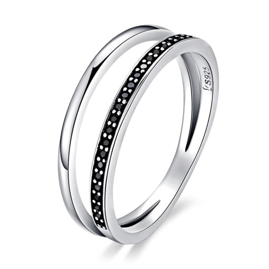 Anello "Double" Black Argento 925