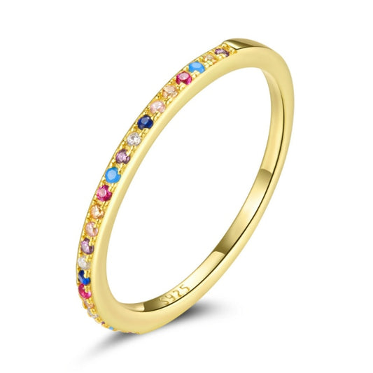 Anello "Semi-Veretta" Rainbow Gold Argento 925