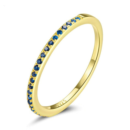 Anello "Semi Riviere" Blue & Gold Argento 925